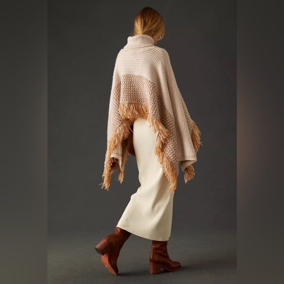 By Anthropologie Cropped Poncho Sweater - Picture 3 of 8